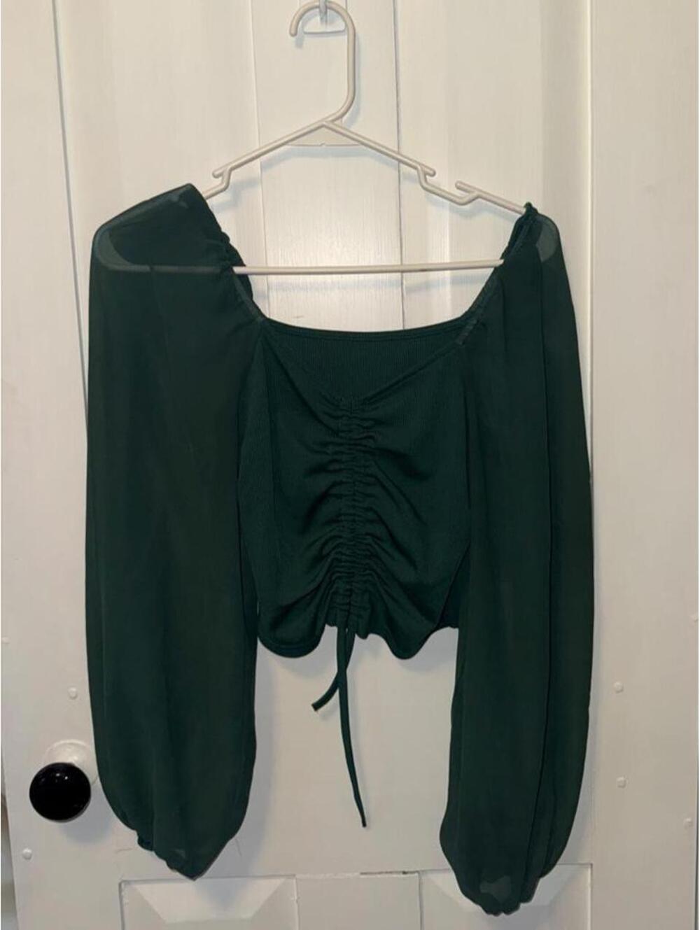 SHEIN Women's Green Crop-top